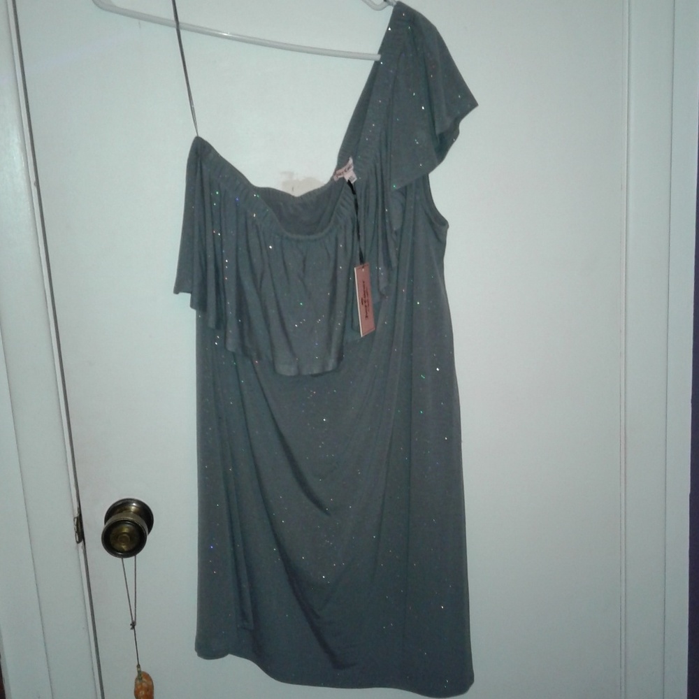 JUICY COUTURE ONE SHOULDER SPARKLE DRESS